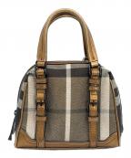 BURBERRY BLUE LABELバーバリー ブルー レーベル）の古着「ハンドバッグ」｜グレー×ブラウン