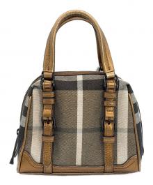 BURBERRY BLUE LABEL（バーバリー ブルー レーベル）の古着「ハンドバッグ」｜グレー×ブラウン