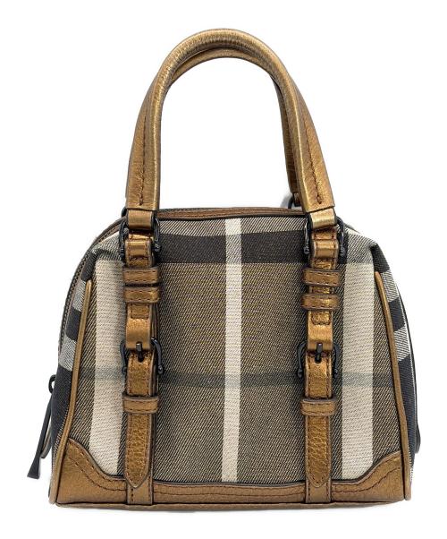 BURBERRY BLUE LABEL（バーバリー ブルー レーベル）BURBERRY BLUE LABEL (バーバリー ブルー レーベル) ハンドバッグ グレー×ブラウンの古着・服飾アイテム