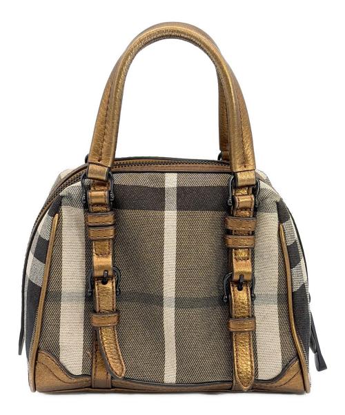 BURBERRY BLUE LABEL（バーバリー ブルー レーベル）BURBERRY BLUE LABEL (バーバリー ブルー レーベル) ハンドバッグ グレー×ブラウンの古着・服飾アイテム