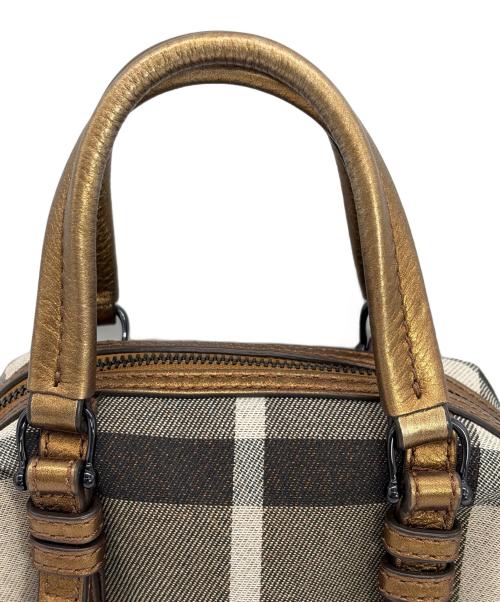 BURBERRY BLUE LABEL（バーバリー ブルー レーベル）BURBERRY BLUE LABEL (バーバリー ブルー レーベル) ハンドバッグ グレー×ブラウンの古着・服飾アイテム