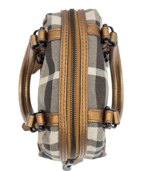 BURBERRY BLUE LABEL（バーバリー ブルー レーベル）BURBERRY BLUE LABEL (バーバリー ブルー レーベル) ハンドバッグ グレー×ブラウンの古着・服飾アイテム