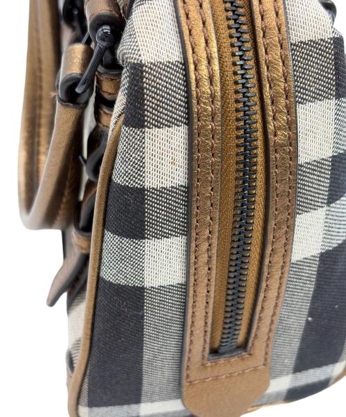 BURBERRY BLUE LABEL（バーバリー ブルー レーベル）BURBERRY BLUE LABEL (バーバリー ブルー レーベル) ハンドバッグ グレー×ブラウンの古着・服飾アイテム
