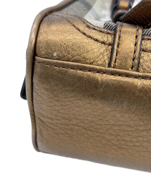 BURBERRY BLUE LABEL（バーバリー ブルー レーベル）BURBERRY BLUE LABEL (バーバリー ブルー レーベル) ハンドバッグ グレー×ブラウンの古着・服飾アイテム