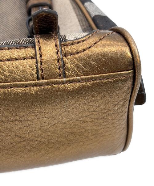BURBERRY BLUE LABEL（バーバリー ブルー レーベル）BURBERRY BLUE LABEL (バーバリー ブルー レーベル) ハンドバッグ グレー×ブラウンの古着・服飾アイテム