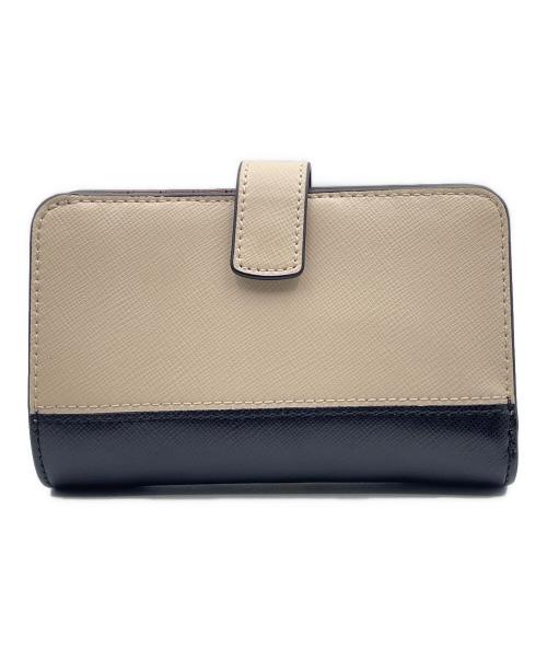 Kate Spade（ケイトスペード）Kate Spade (ケイトスペード) 2つ折り財布 ブラック×ベージュの古着・服飾アイテム