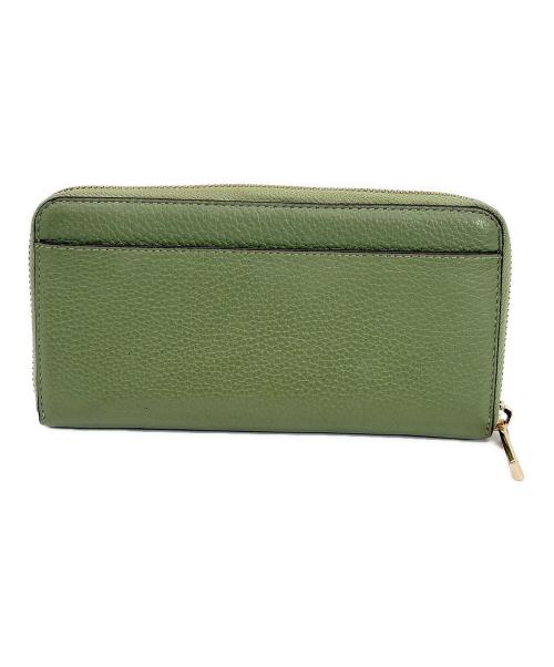 Kate Spade（ケイトスペード）Kate Spade (ケイトスペード) ラウンドファスナー長財布 グリーンの古着・服飾アイテム