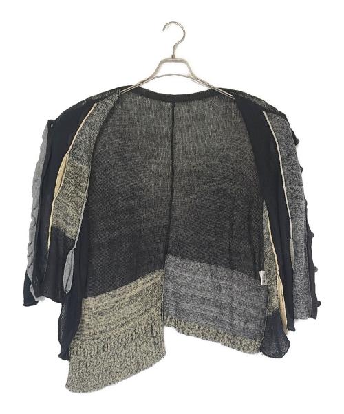 慈雨（ジウ）慈雨 (ジウ) 半袖ニットカーディガン ブラック サイズ:SIZE 40（M)の古着・服飾アイテム