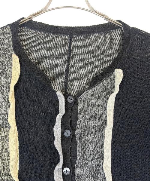 慈雨（ジウ）慈雨 (ジウ) 半袖ニットカーディガン ブラック サイズ:SIZE 40（M)の古着・服飾アイテム