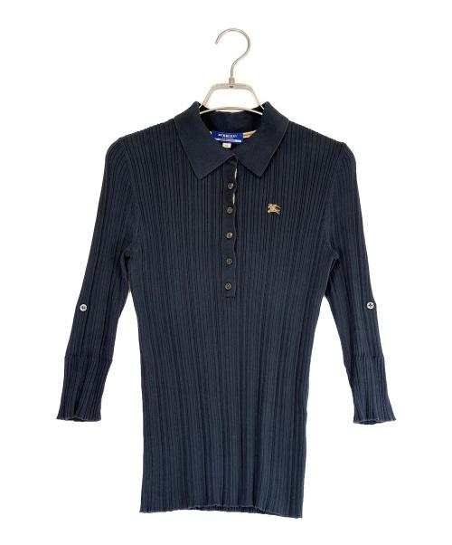 BURBERRY BLUE LABEL（バーバリー ブルー レーベル）BURBERRY BLUE LABEL (バーバリー ブルー レーベル) ポロシャツ ネイビー サイズ:SIZE 38（M)の古着・服飾アイテム