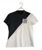 LANVIN SPORTランバン スポーツ）の古着「半袖カットソー」｜ブラック×ホワイト