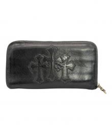 CHROME HEARTS（クロムハーツ）の古着「REC Fジップ 3セメタリークロスパッチ ウォレット」｜ブラック