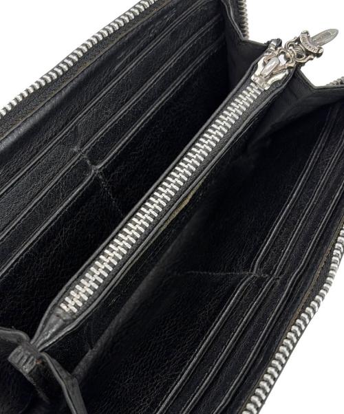 CHROME HEARTS（クロムハーツ）CHROME HEARTS (クロムハーツ) REC Fジップ 3セメタリークロスパッチ ウォレット ブラックの古着・服飾アイテム