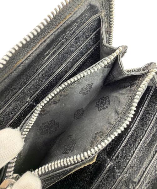 CHROME HEARTS（クロムハーツ）CHROME HEARTS (クロムハーツ) REC Fジップ 3セメタリークロスパッチ ウォレット ブラックの古着・服飾アイテム