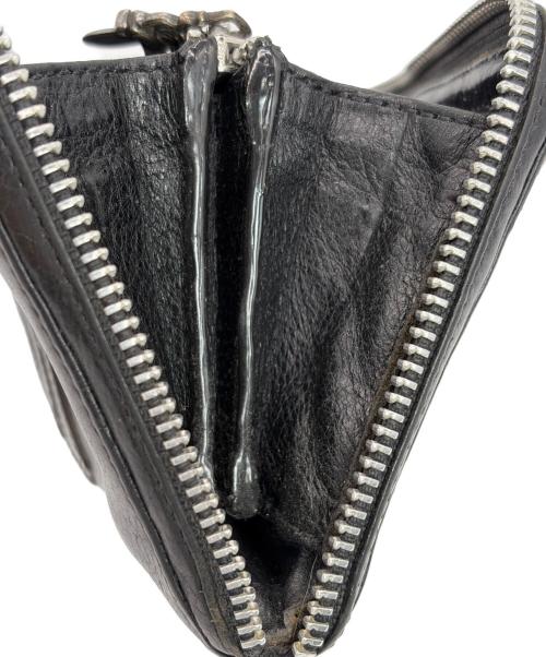 CHROME HEARTS（クロムハーツ）CHROME HEARTS (クロムハーツ) REC Fジップ 3セメタリークロスパッチ ウォレット ブラックの古着・服飾アイテム