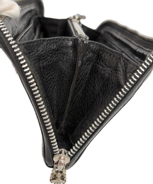 CHROME HEARTS（クロムハーツ）CHROME HEARTS (クロムハーツ) REC Fジップ 3セメタリークロスパッチ ウォレット ブラックの古着・服飾アイテム