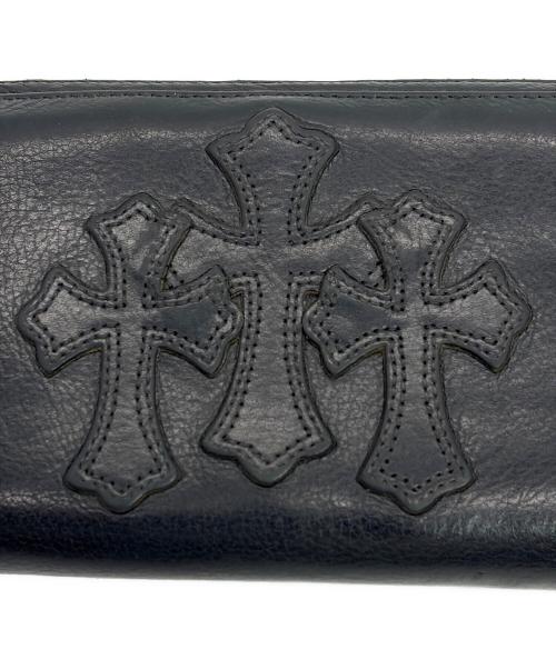 CHROME HEARTS（クロムハーツ）CHROME HEARTS (クロムハーツ) REC Fジップ 3セメタリークロスパッチ ウォレット ブラックの古着・服飾アイテム