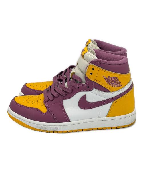 NIKE（ナイキ）NIKE (ナイキ) ハイカットスニーカー/Air Jordan 1 High OG/エアー・ジョーダン・ワン・ハイ・オージー パープル×イエロー サイズ:SIZE 25.5cmの古着・服飾アイテム