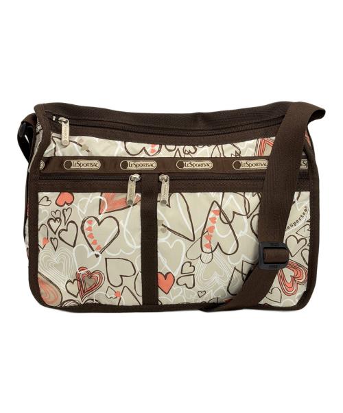 LeSportsac（レスポートサック）LeSportsac (レスポートサック) ショルダーバッグ アイボリー×ブラウンの古着・服飾アイテム