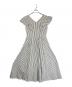 HER LIP TO（ハーリップトゥ）の古着「ノースリーブワンピース/Kerry Striped Ruffle Dress/」｜ホワイト×ネイビー