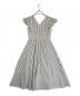 HER LIP TO (ハーリップトゥ) ノースリーブワンピース/Kerry Striped Ruffle Dress/ ホワイト×ネイビー サイズ:SIZE M：10000円
