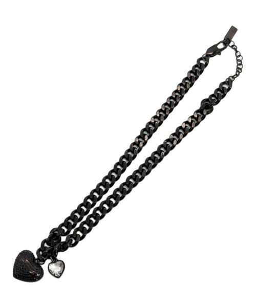 MARC JACOBS（マークジェイコブス）MARC JACOBS (マークジェイコブス) ハート バルーン パヴェ ネックレス ブラックの古着・服飾アイテム
