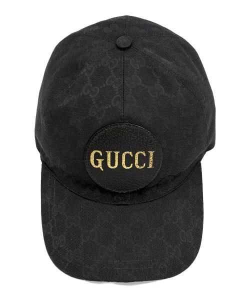 GUCCI（グッチ）GUCCI (グッチ) GGキャンバスキャップ ブラックの古着・服飾アイテム