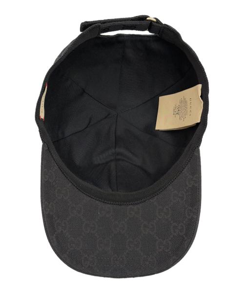 GUCCI（グッチ）GUCCI (グッチ) GGキャンバスキャップ ブラックの古着・服飾アイテム