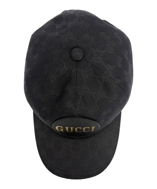 GUCCI（グッチ）GUCCI (グッチ) GGキャンバスキャップ ブラックの古着・服飾アイテム