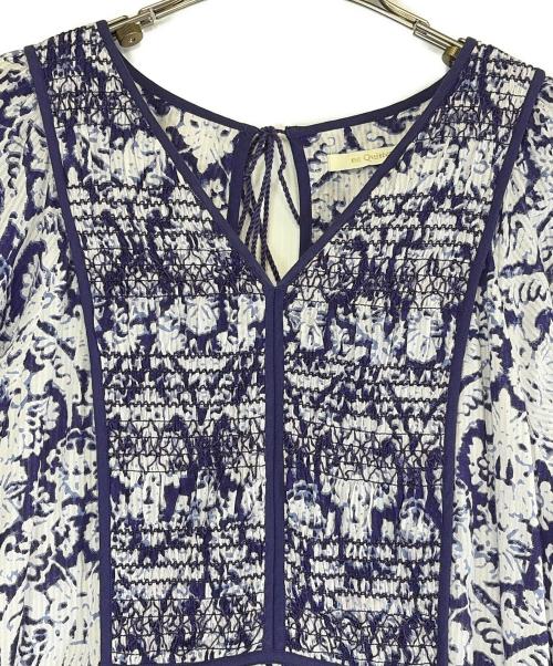 ne quittez pas（ヌキテパ）ne quittez pas (ヌキテパ) 長袖ワンピース パープル×ホワイト サイズ:SIZE Mの古着・服飾アイテム