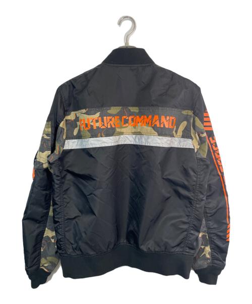 AVIREX（アヴィレックス）AVIREX (アヴィレックス) REMAKE COMBINATION MA-1/「リメイク コンビネーション エムエーワン ブラック×オレンジ サイズ:XLの古着・服飾アイテム