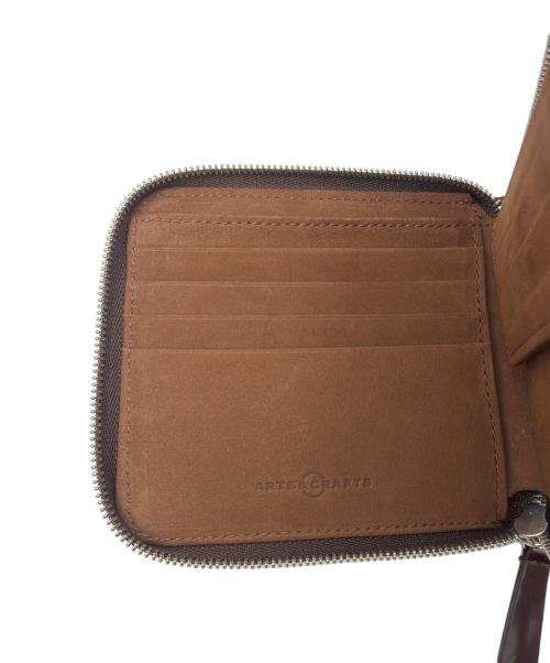 arts&crafts（アーツアンドクラフツ）ARTS&CRAFTS (アーツアンドクラフツ) ROUND ZIP BILLFOLD WALLET ブラウンの古着・服飾アイテム
