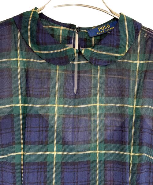 POLO RALPH LAUREN（ポロ・ラルフローレン）POLO RALPH LAUREN (ポロ・ラルフローレン) 半袖ワンピース グリーン×ネイビー サイズ:150cmの古着・服飾アイテム