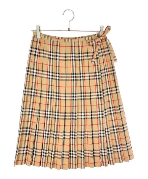 Burberry's（バーバリーズ）Burberry's (バーバリーズ) ラップスカート ブラウン×ブラック サイズ:SIZE 38の古着・服飾アイテム