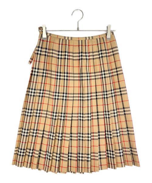 Burberry's（バーバリーズ）Burberry's (バーバリーズ) ラップスカート ブラウン×ブラック サイズ:SIZE 38の古着・服飾アイテム