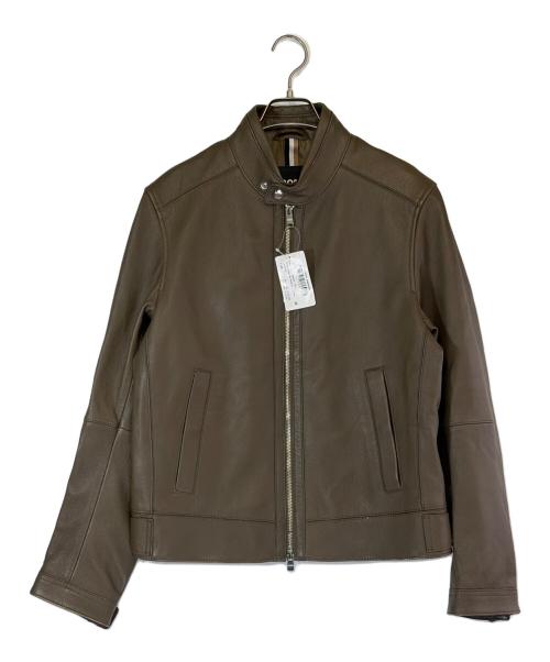 BOSS（ボス）BOSS (ボス) ラムレザージャケット ブラウン サイズ:SIZE UK44（XXL)の古着・服飾アイテム