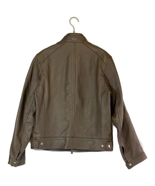 BOSS（ボス）BOSS (ボス) ラムレザージャケット ブラウン サイズ:SIZE UK44（XXL)の古着・服飾アイテム