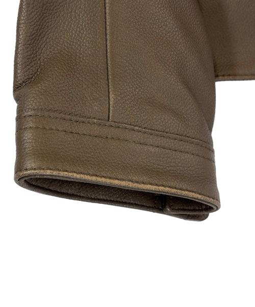 BOSS（ボス）BOSS (ボス) ラムレザージャケット ブラウン サイズ:SIZE UK44（XXL)の古着・服飾アイテム