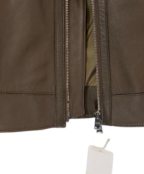 BOSS（ボス）BOSS (ボス) ラムレザージャケット ブラウン サイズ:SIZE UK44（XXL)の古着・服飾アイテム