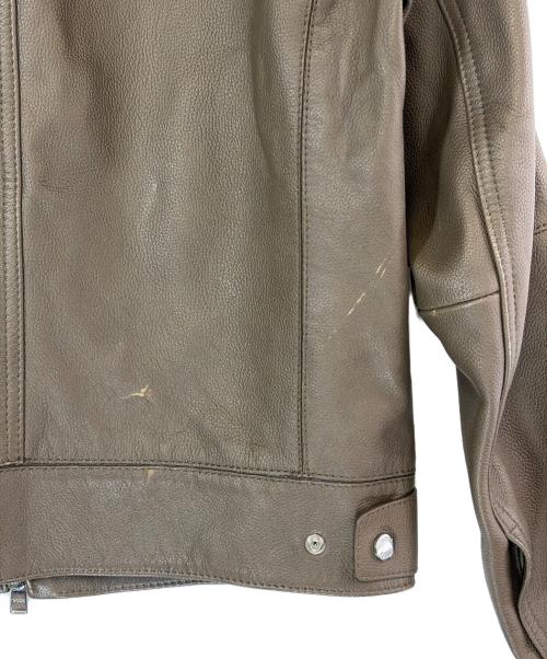 BOSS（ボス）BOSS (ボス) ラムレザージャケット ブラウン サイズ:SIZE UK44（XXL)の古着・服飾アイテム