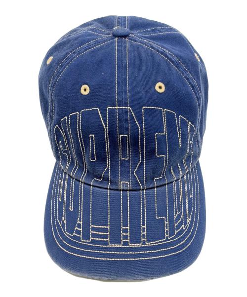 SUPREME（シュプリーム）SUPREME (シュプリーム) バイザー ステッチ キャップ ネイビーの古着・服飾アイテム