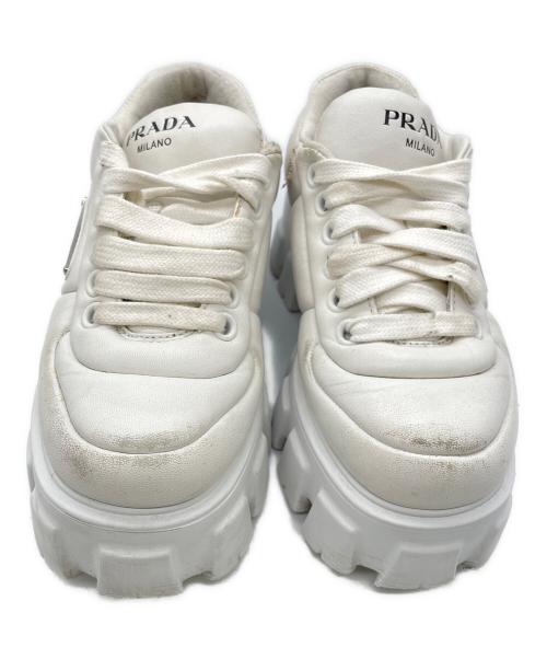 PRADA（プラダ）PRADA (プラダ) パデットナッパレザースニーカー ホワイト サイズ:35 1/2の古着・服飾アイテム