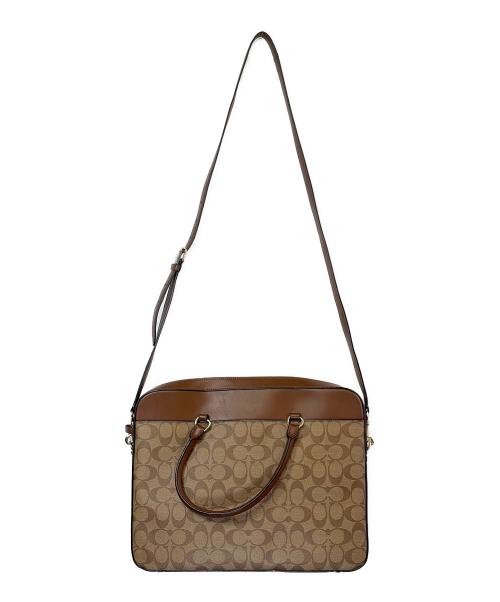 COACH（コーチ）COACH (コーチ) 2WAYブリーフケース ブラウン×ベージュの古着・服飾アイテム