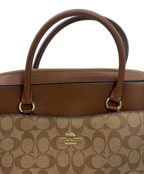 COACH（コーチ）COACH (コーチ) 2WAYブリーフケース ブラウン×ベージュの古着・服飾アイテム