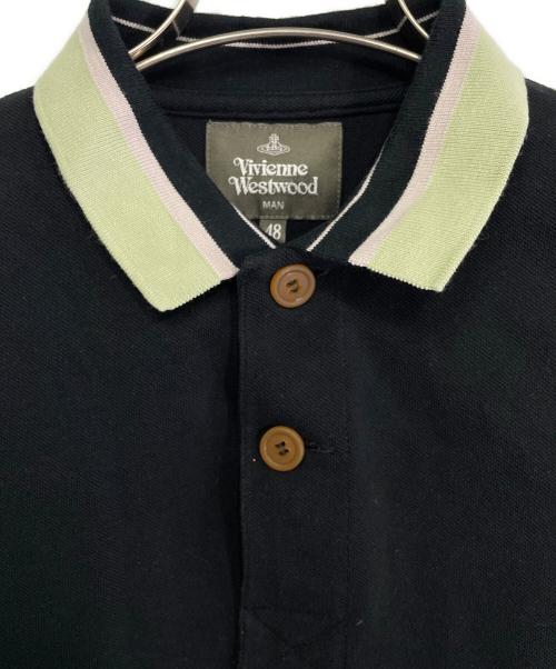 Vivienne Westwood（ヴィヴィアンウエストウッド）Vivienne Westwood (ヴィヴィアンウエストウッド) HEART STAR ORB ポロシャツ ブラック サイズ:48の古着・服飾アイテム