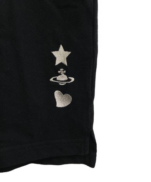 Vivienne Westwood（ヴィヴィアンウエストウッド）Vivienne Westwood (ヴィヴィアンウエストウッド) HEART STAR ORB ポロシャツ ブラック サイズ:48の古着・服飾アイテム