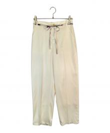 BLUE LABEL CRESTBRIDGE（ブルーレーベルクレストブリッジ）の古着「ダブルサテンカーブパンツ」｜ホワイト