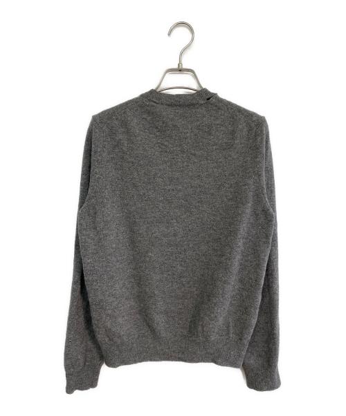 PLAY COMME des GARCONS（プレイコムデギャルソン）PLAY COMME des GARCONS (プレイコムデギャルソン) DOUBLE HEART LADIE'S' CARDIGAN/ハートワッペンカーディガン グレー サイズ:Lの古着・服飾アイテム