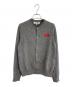 PLAY COMME des GARCONS（プレイコムデギャルソン）の古着「DOUBLE HEART LADIE'S' CARDIGAN/ハートワッペンカーディガン」｜グレー