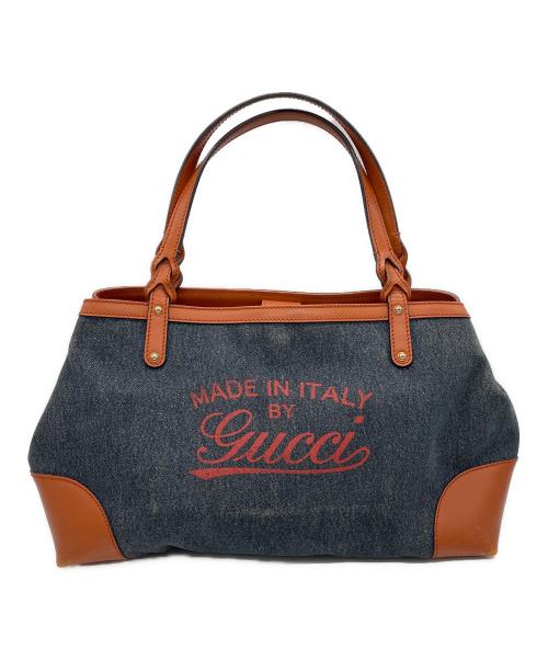 GUCCI（グッチ）GUCCI (グッチ) デニムトートバッグ ブラウン・インディゴの古着・服飾アイテム